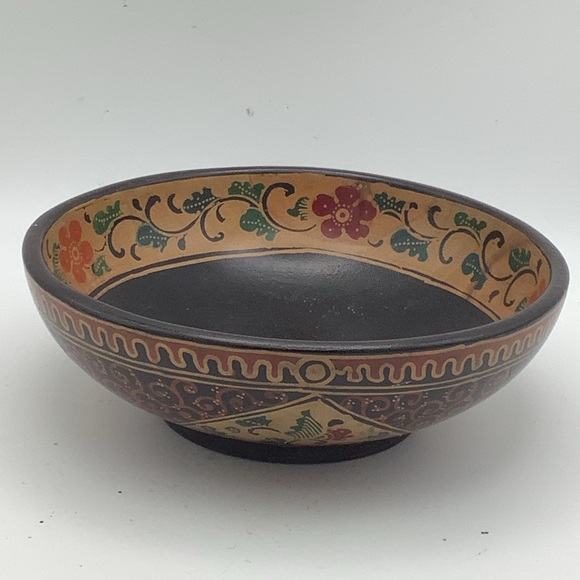 Handcrafted Batik Decorative Wood Bowl - Picture 2 of 16